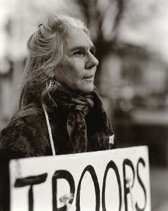 Judith Joy Ross. Susan Ravitz, Protesting the War in Iraq, Easton, Pennsylvania, 2006. from pacemacgill.com. (c) Judith Joy Ross.